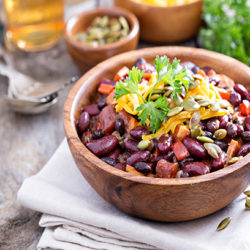 Meatless B'gan Cheesy Chili